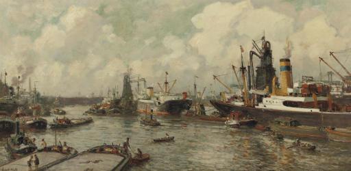 Evert Moll - Maashaven Rotterdam: a busy day in the harbour