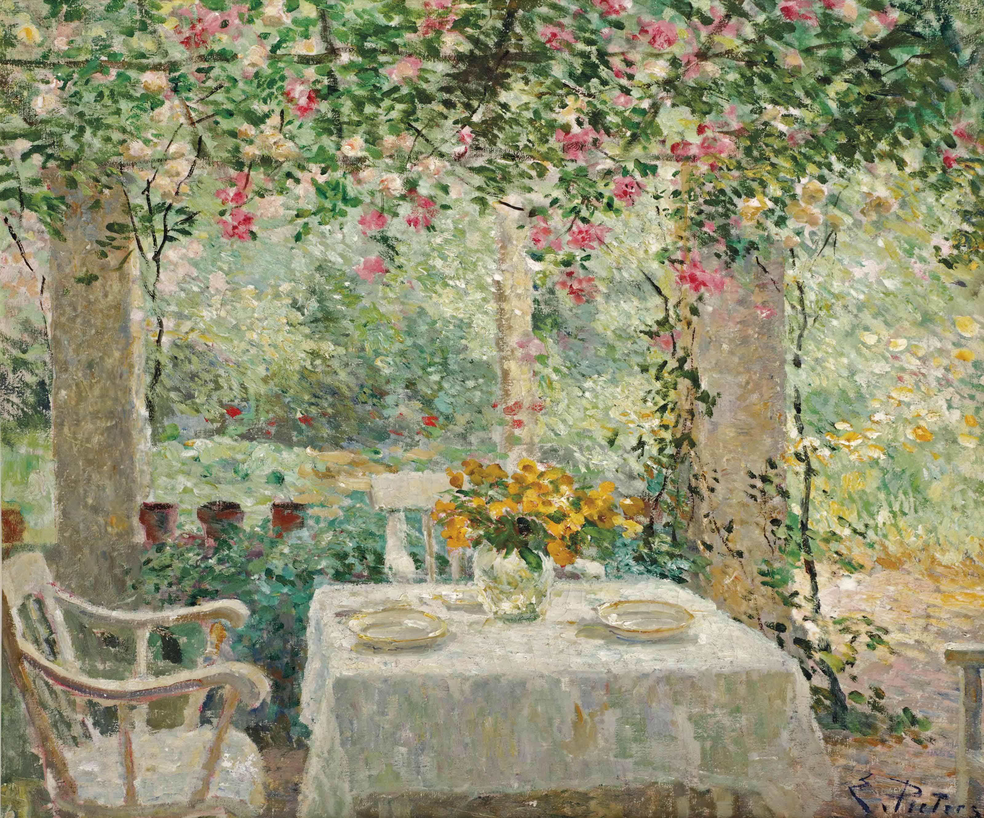 Evert Pieters - A Garden Terrace, Laren