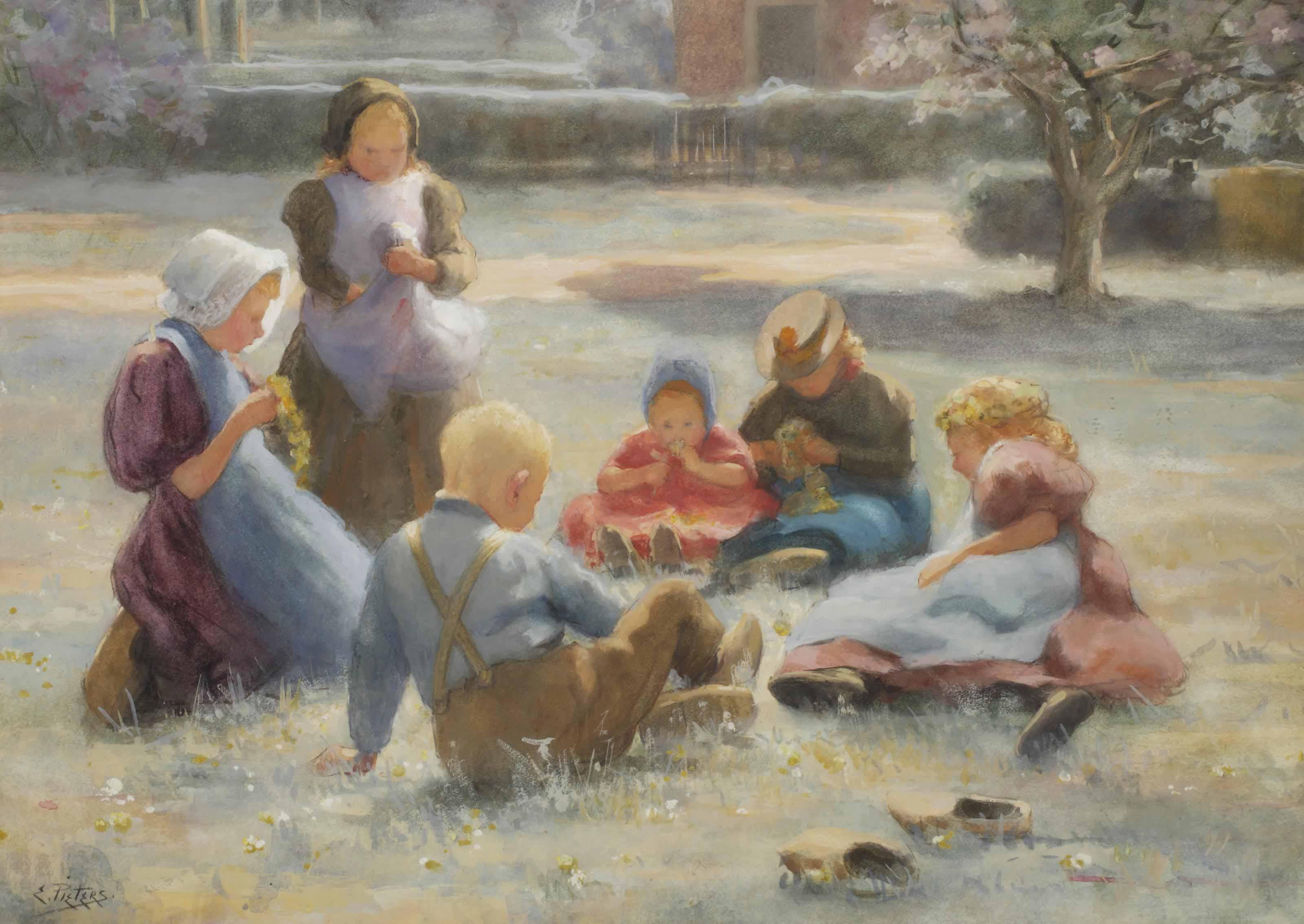 Evert Pieters - Children In A Summer Meadow