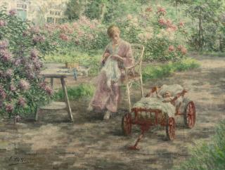 Evert Pieters - Domestic bliss (recto); peeling potatoes (verso)