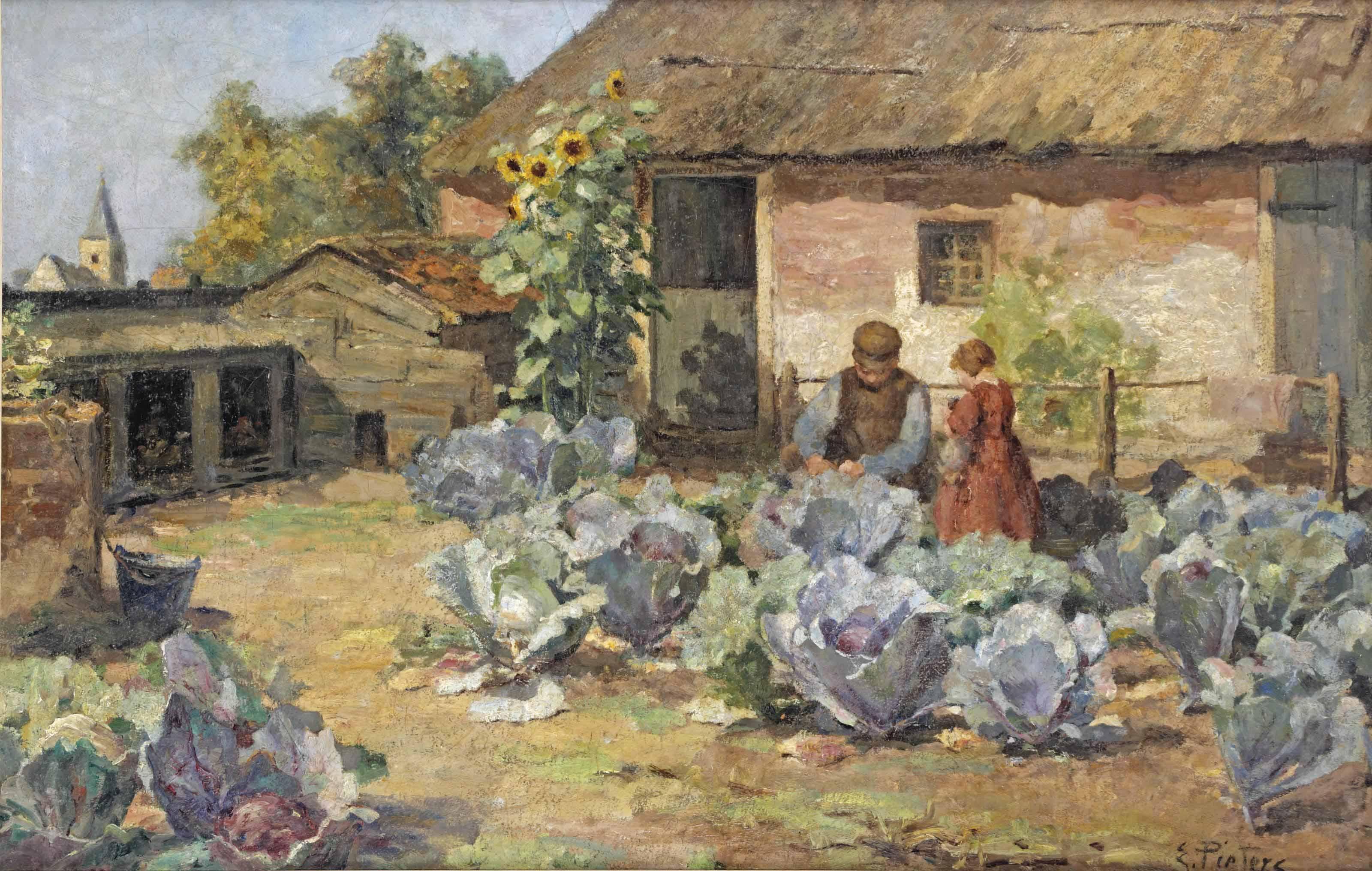 Evert Pieters - In the vegetable garden, Blaricum