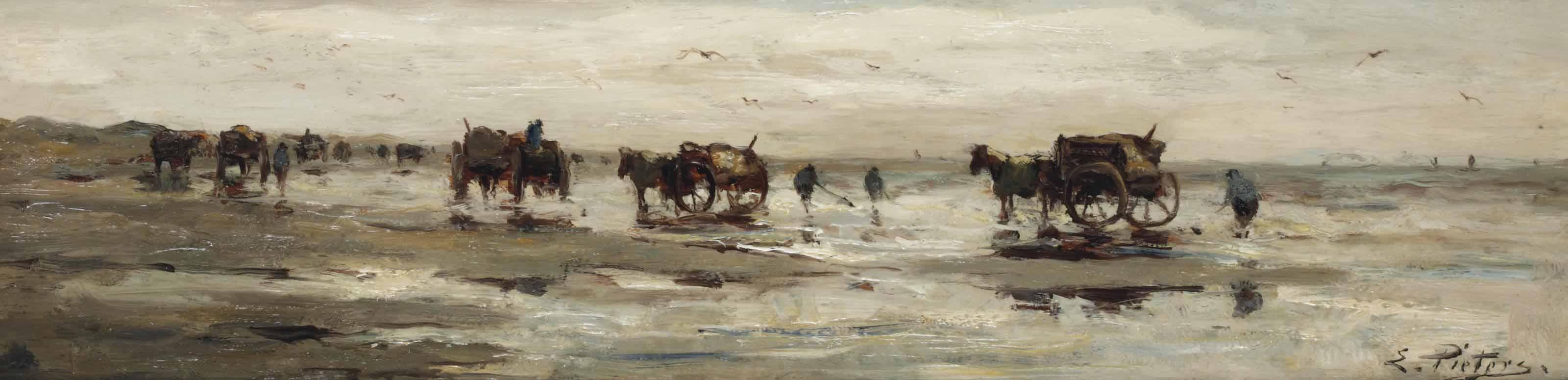 Evert Pieters - Shell Fishermen On The Beach