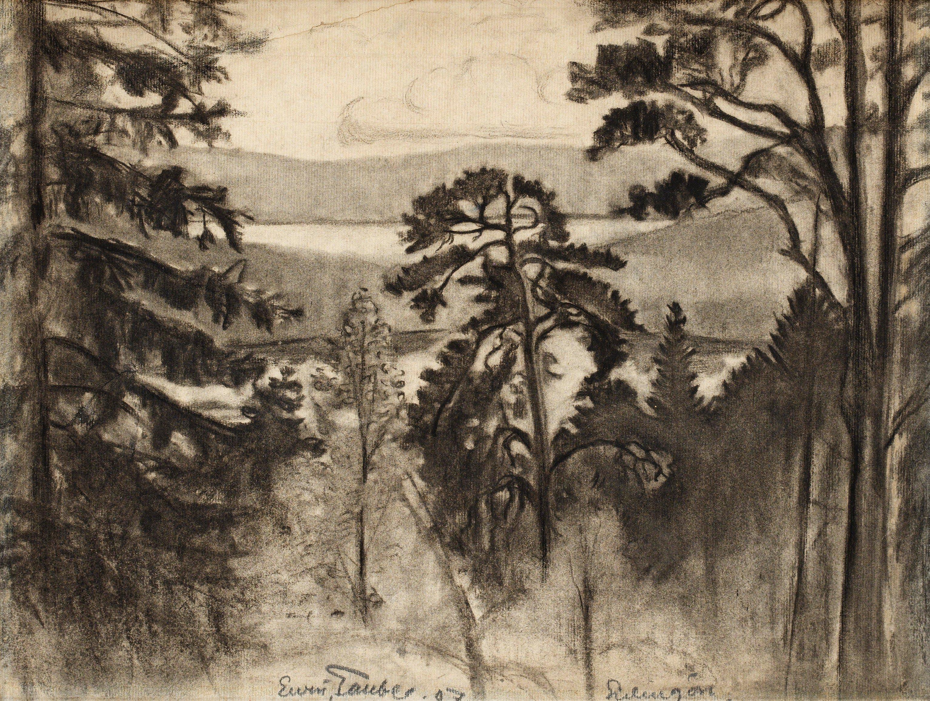 Evert Taube - Vidsträckt skogslandskap, Lindingö