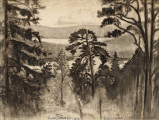 Evert Taube - Vidsträckt skogslandskap, Lindingö