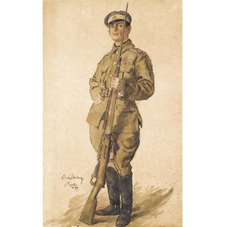 Evgeni Evgenievich Lanceray - Study Of A Soldier