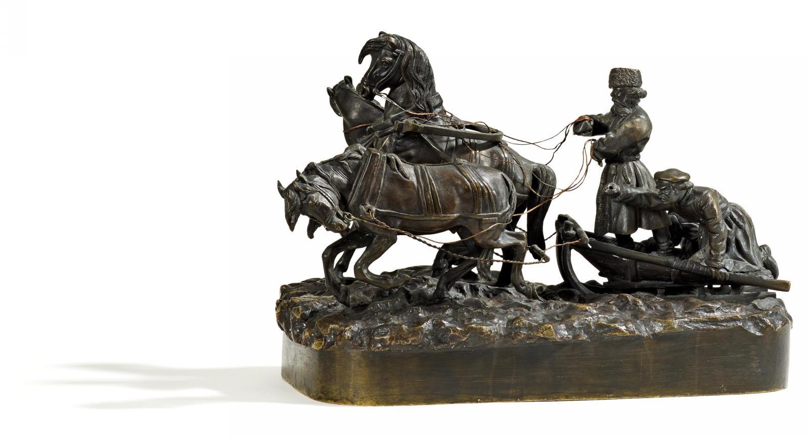 Evgeni Ivanovich Naps - Russische Troika im Winter.