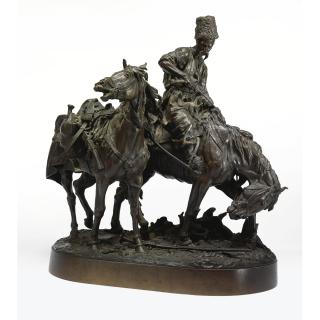 Evgeni Lanceray - A Russian Bronze Group: Zaporezh Cossack After Battle