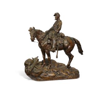 Evgenij Aleksandrovic Lansere - Berittener Soldat mit Gewehr.