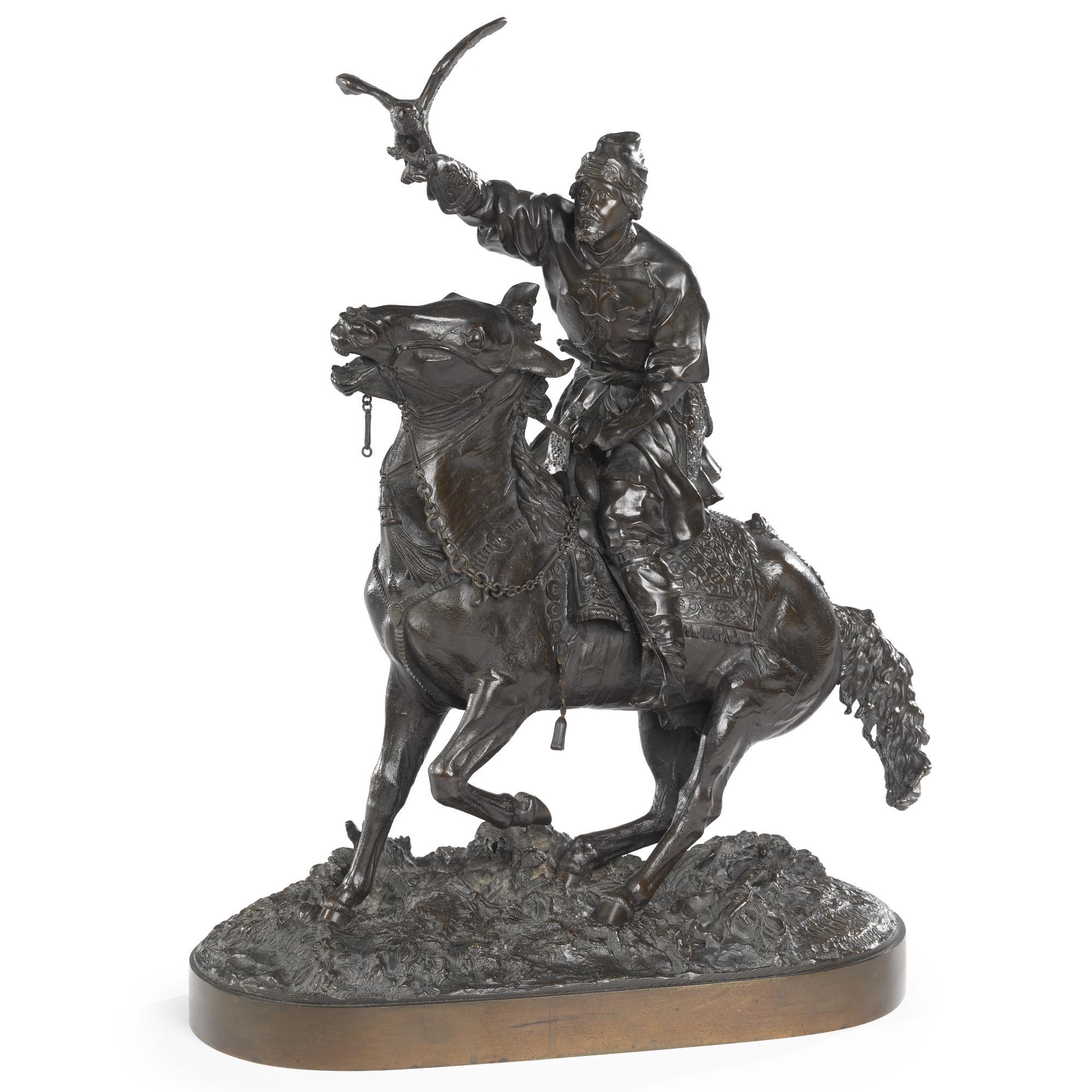 Evgeny Lanceray - A Russian Bronze: The Tsar\'S Falconer