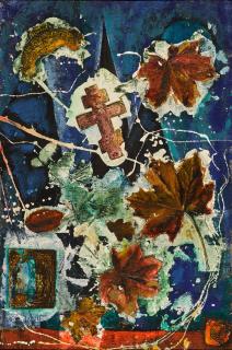 Evgeny Rukhin - Composition with Leaves and Cross