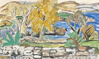 Evie Sydney Hone, H.R.H.A. - Trees by a Lough