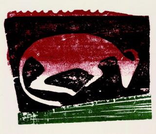 Ewald Mataré - 3 Bll.: Liegende Kuh (nach rechts) I. Liegende Kuh (nach rechts) II (2)