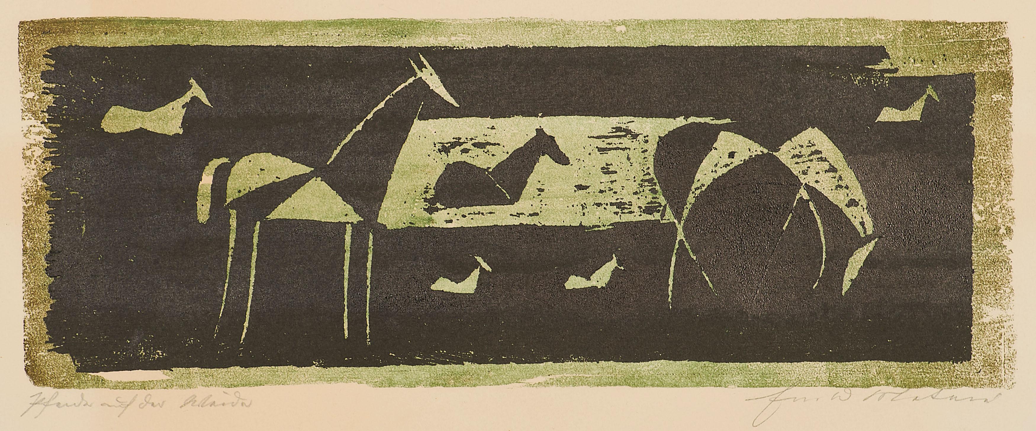 Ewald Mataré - Pferde auf der Weide (Fünf, eigentlich sieben Pferde).