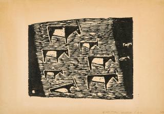 Ewald Mataré - Sieben bzw. neun Kühe auf der Weide.