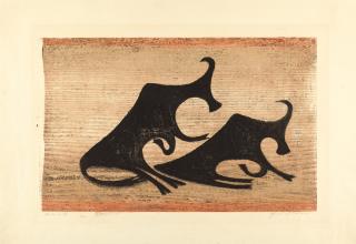 Ewald Mataré - Zwei Kühe im Nebel („Weide C“) k