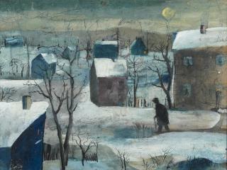 Ewald Platte - Dorf im Winter