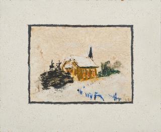 Ewald Platte - Schneelandschaft mit Kirche.