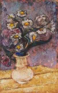 Ewald Platte - Stillleben mit Margeriten.