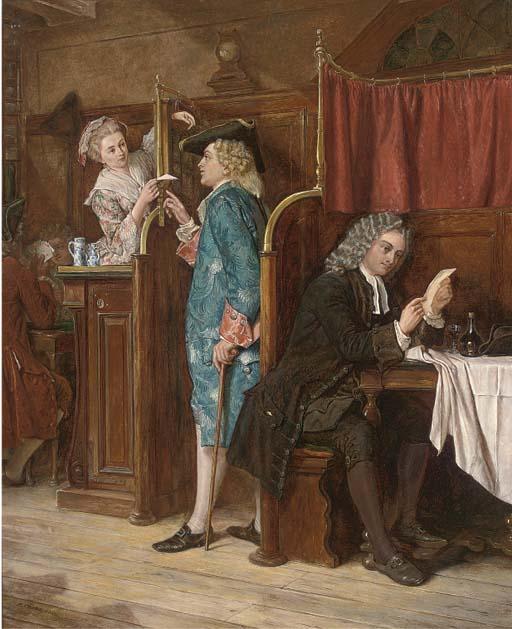 Eyre Crowe, A.R.A. - Dean Swift At St. James\'S Coffee House, 1710, \'A Note To Stella\'
