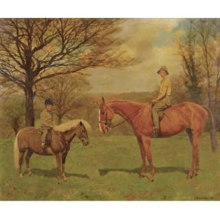 F. Mabel Hollams - Princess Alexandra Dutchess Of Kent With A Young Friend