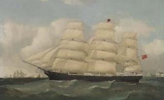 F. Tudgay - A Three-Master Passing Dover