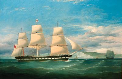 F. Tudgay - The Blackwall frigate Nile in two positions off the White Cliffs of Dover