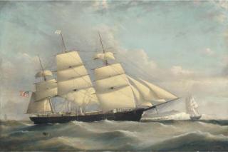 F. Tudgay - The Byzantium in two positions off the cliffs of Dover with Dover castle in the distance