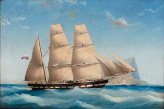 F. Tudgay - The Russian barque Jenny approaching Gibraltar