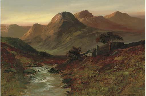 F. Walters - Sunrise over a mountainous landscape