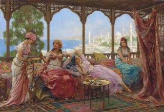 Fabio Fabbi - Resting on a terrace overlooking a Middle Eastern coast