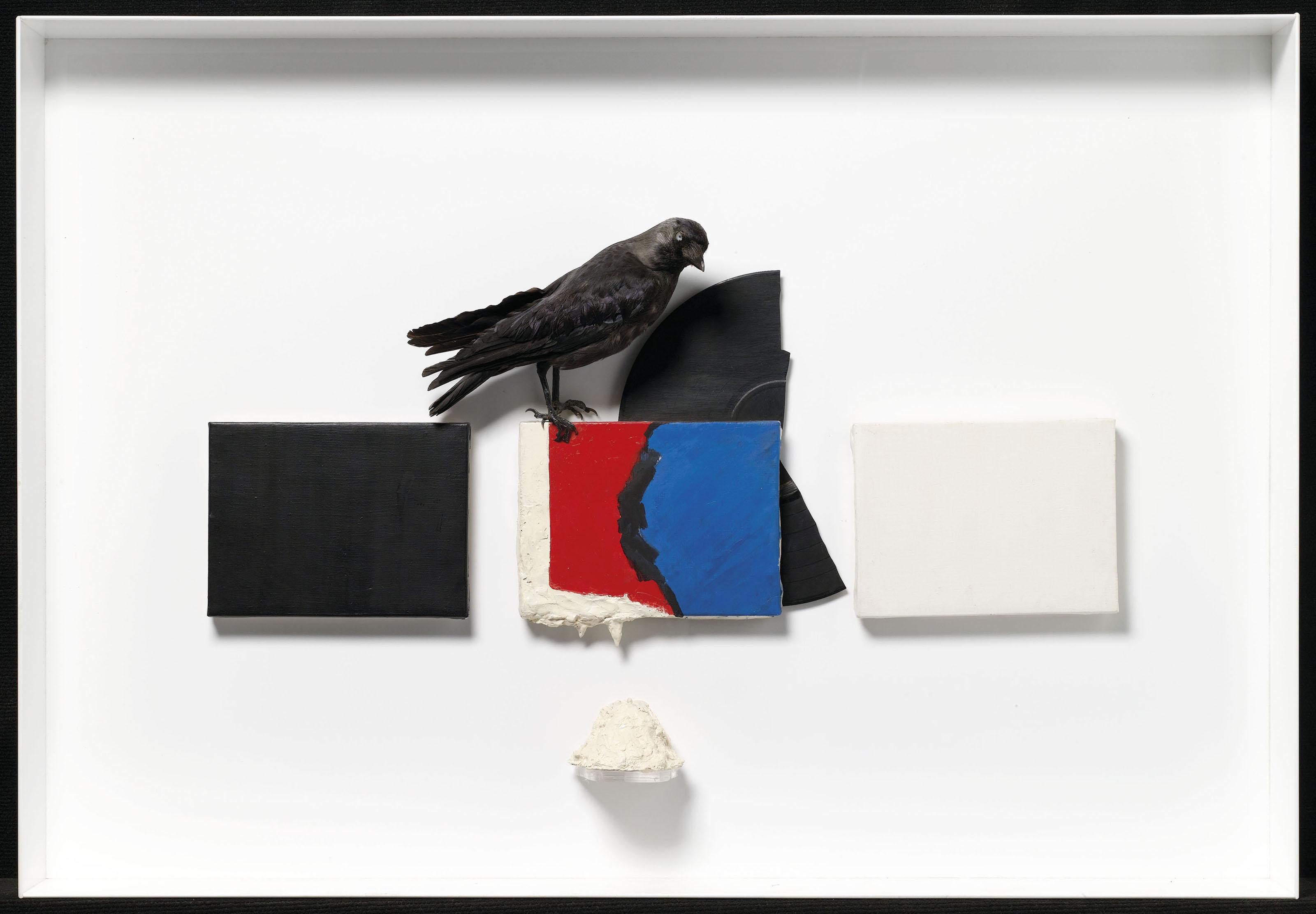 Fabio Mauri - Tre tele + cratere con goccia (Three Canvases and Crater with Drop)