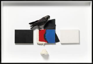 Fabio Mauri - Tre tele + cratere con goccia (Three Canvases and Crater with Drop)