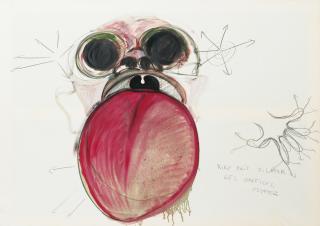 Fabrice Hyber - Rire Fait Dilater Les Orifices, Essayeztitled; Signed, Titled, Dated 97 And Dedicated A Marcel Brient De Fabrice Hybert On The Back; Oil On Canvas.