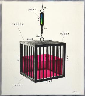 Fabrizio Plessi - Gabbia d\'acqua rosa