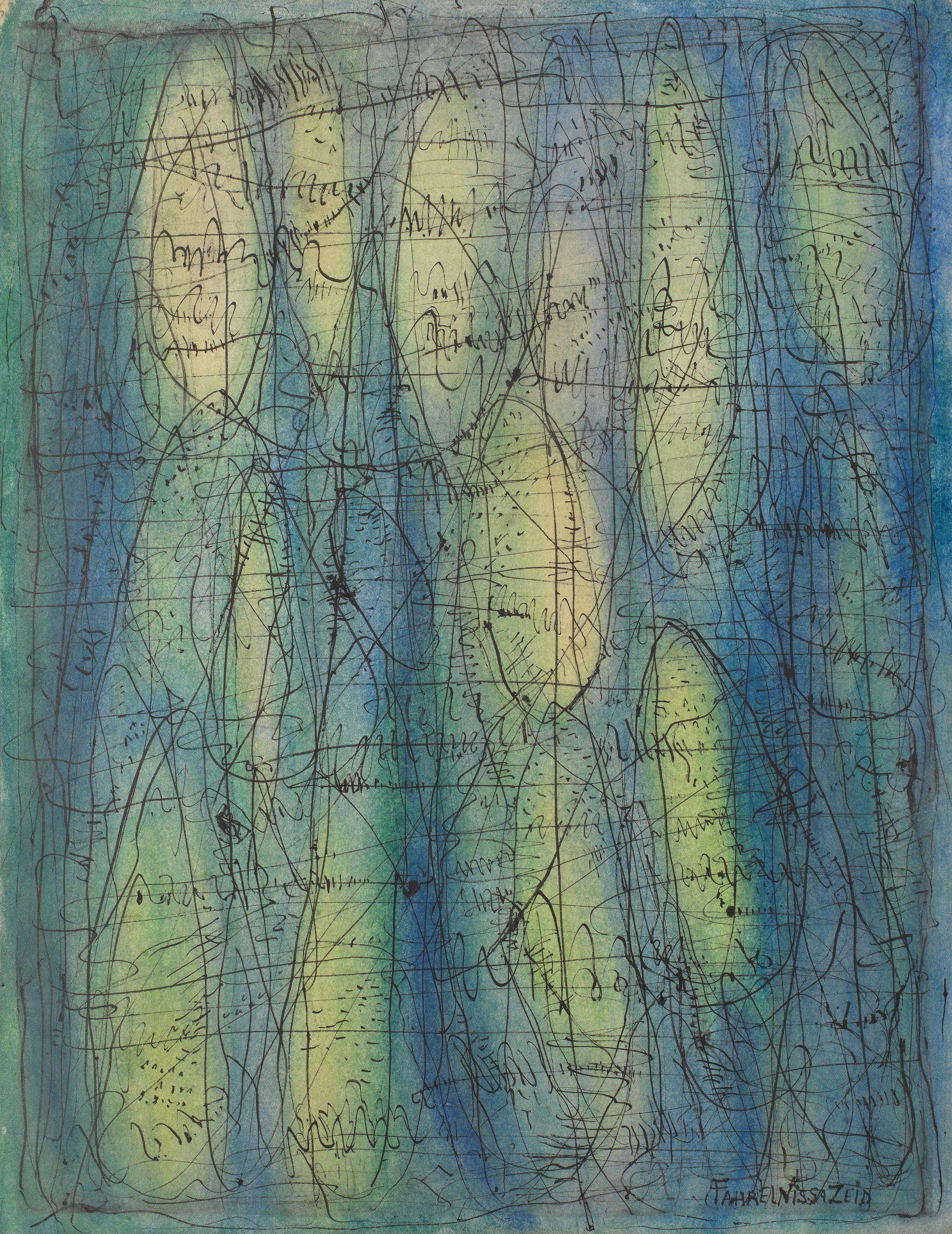 Fahr El-Nissa Zeid - Untiled (Green Abstraction)