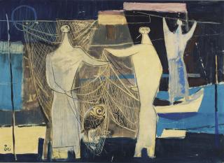 Faik Hassan - Iraqi untitled (Fishermen)
