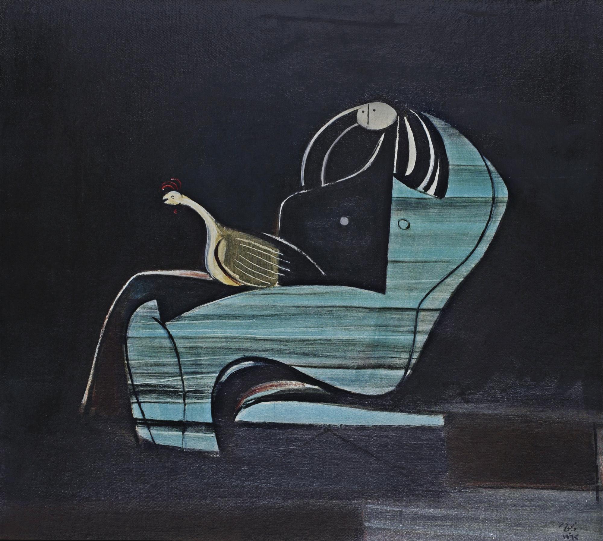 Faik Hassan - Iraqi untitled (Woman With A Rooster)