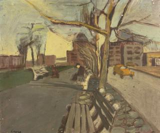 Fairfield Porter - Brooklyn Bridge Plaza