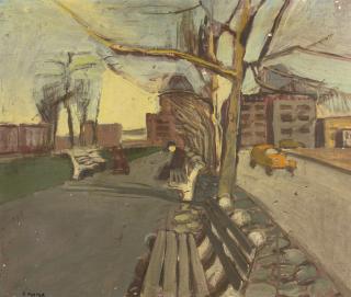 Fairfield Porter - Brooklyn Bridge Plaza