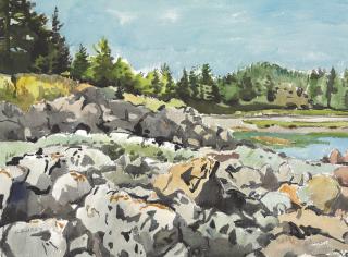 Fairfield Porter - Rocks on Sheep Cove No. 2