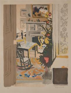 Fairfield Porter - The Christmas Tree (Fire Place and Rocker)