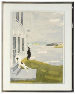 Fairfield Porter - The Dog at the Door (Boo Boo at the Door) (Ludman L. 19)