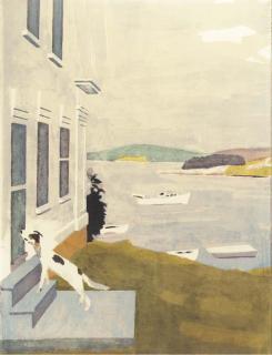 Fairfield Porter - The Dog at the Door, from Ten Lithographs by Ten Artists