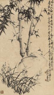 Fan Chang Tien - Bamboo, Rock and Orchid
