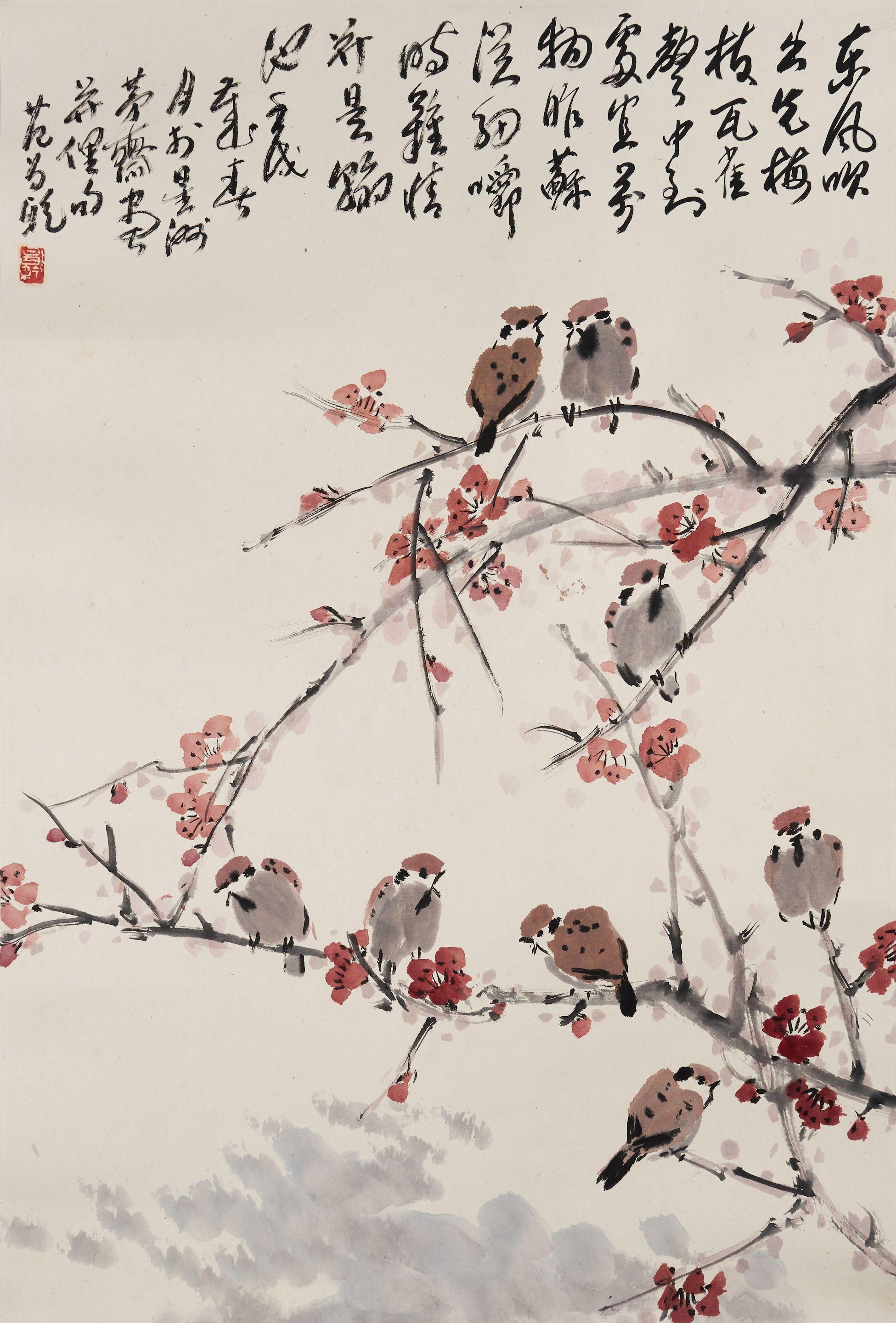 Fan Chang Tien - Sparrows and Plum Blossoms