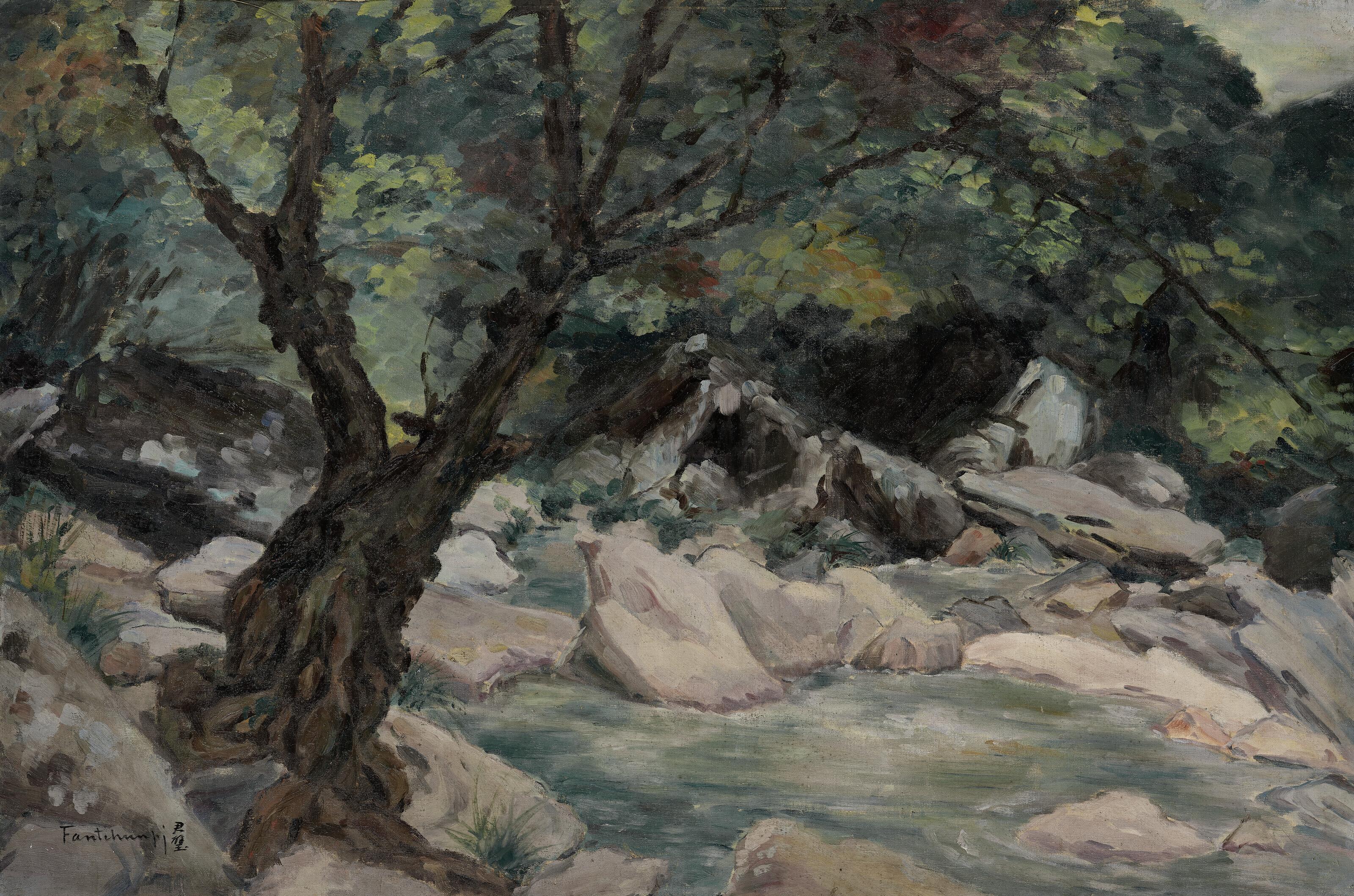 Fan Tchunpi - Old Tree by Stream