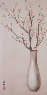 Fan Tchunpi - Pink Flower in White Vase