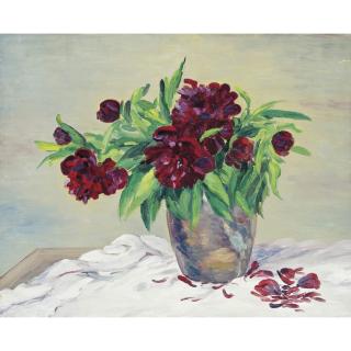 Fan Tchunpi - Red Peonies In Vase