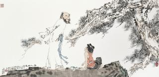 Fan Zeng - Scholar and Child under Pine