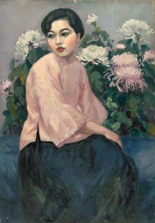 Fang Junbi - Portrait of a Lady in Pink